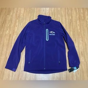 NWT Baltimore Ravens Men's Small Hard Shell Full Zip Purple Jacket Coat NFL